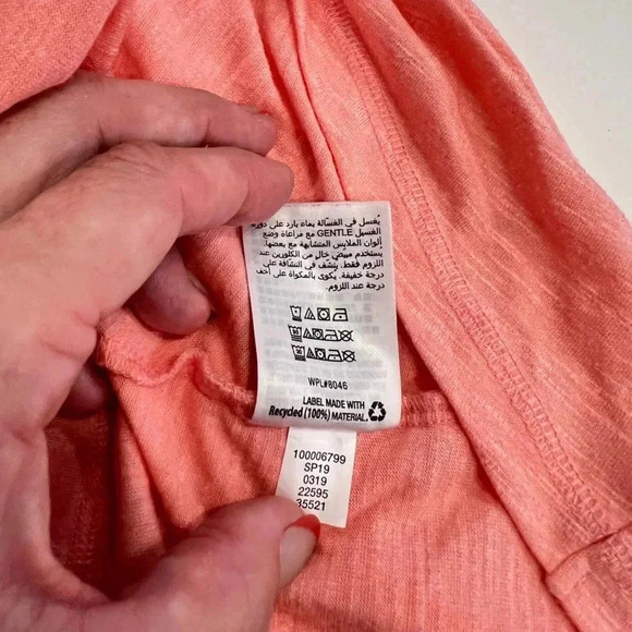 Ideology Coral Cotton Short Sleeve Tie Front Top - Picture 11 of 11